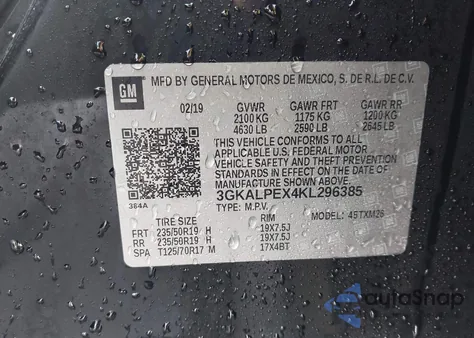 2019 GMC Terrain Slt из США, поврежденный, VIN 3GKALPEX4KL296385